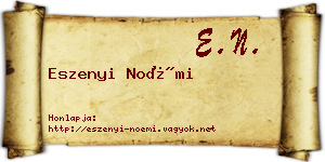 Eszenyi Noémi névjegykártya